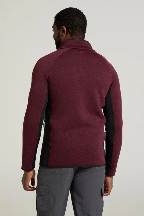 Mountain Warehouse Mens Treston Full Zip Fleece Jacket - Burgundy