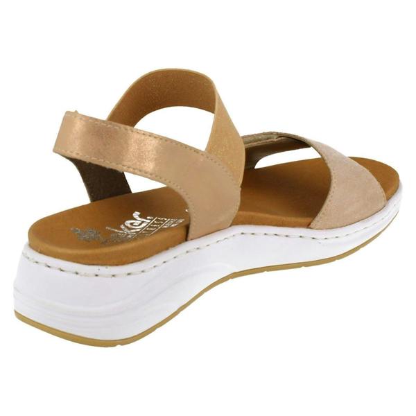 Rieker Ladies Rieker Wedge Heeled Strappy Sandals 64300