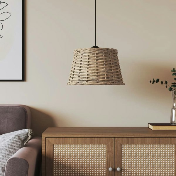 Berkfield Ceiling Lamp Shade Brown �_�”�_38x23 cm Wicker