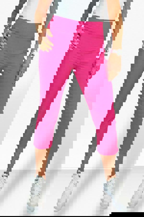 Paulo Due Women's Slim Leg Elastic Waist Cropped Trousers