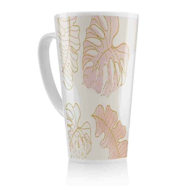 Benjamin Tate Design Botanical Leaves Line Art  Watercolour Latte Mug