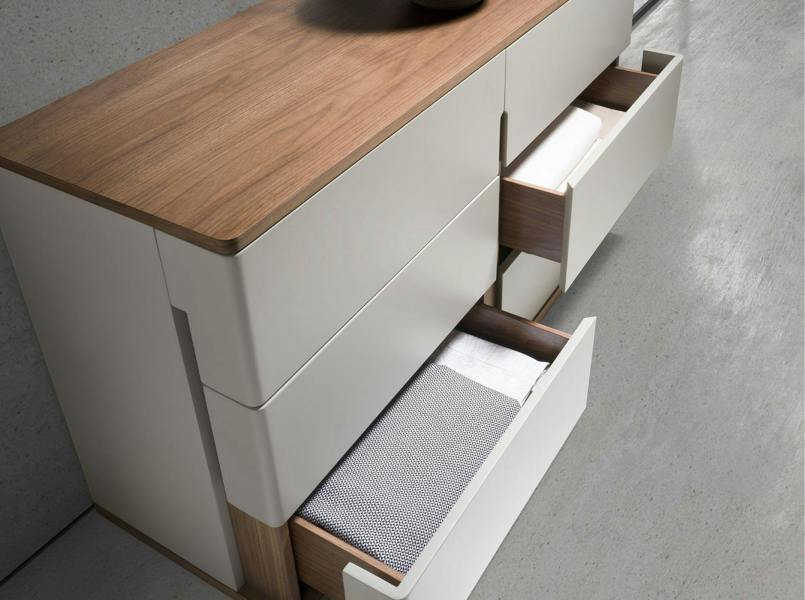 Angel Cerdá Chest of drawers in grey wood and walnut 7168