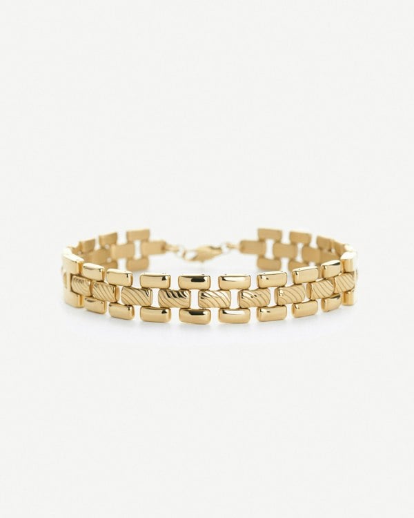 Elk & Bloom New Chain Chapter 15K Gold Plated Chunky Triple Chain Link Bracelet