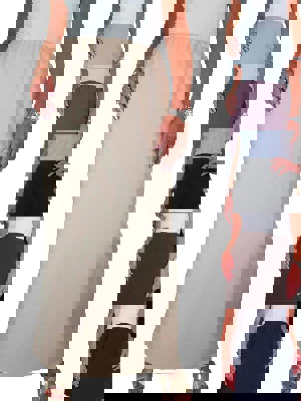 Paulo Due Women's Pull On Elasticated Waist Maxi Pencil Skirt