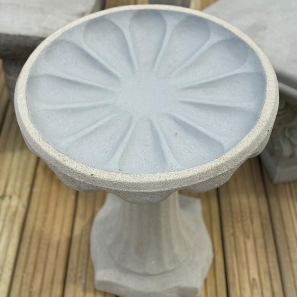 BLK Floral Sandstone Bird Bath