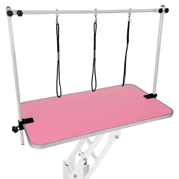 Monstershop White Hydraulic Grooming Table - Pink Table Top