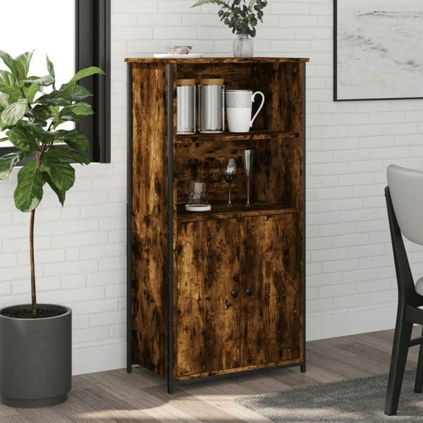 Berkfield Highboard Smoked Oak 62x36x121.5 cm Engineered Wood