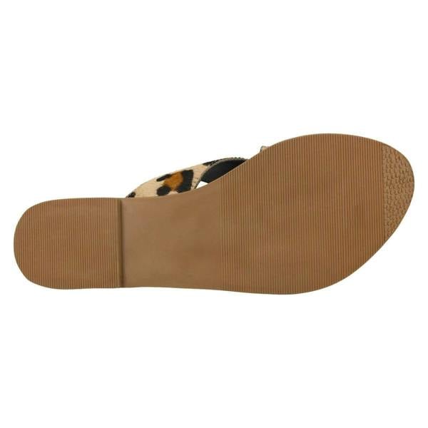 Leather Collection Ladies Leather Collection Flat Cross Over Mules F00236