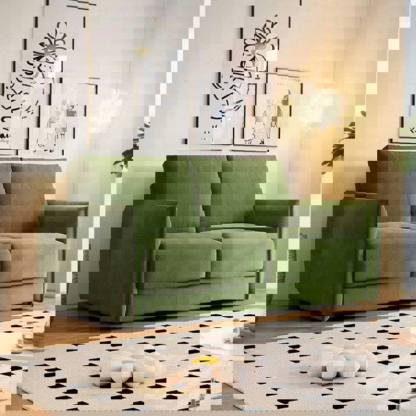 Kaur Two Seater Sofa Bed, Pull Out Sleeper Sofa Bed, More Colours-Weilai Concept-Green-148cm-Weilai Concept