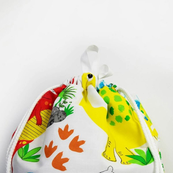 Dinky Dinosaur Toy Storage Bag - Happy Linen Company