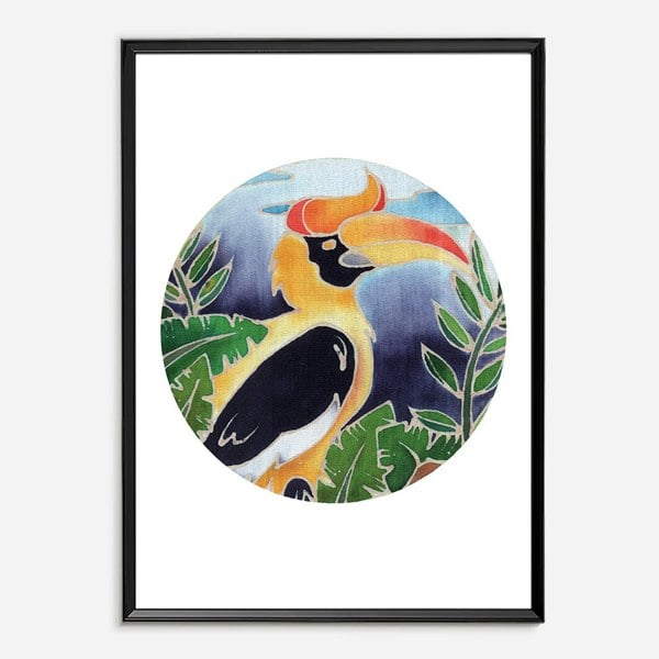 Batik Ying - Rhinocerous Hornbill Print