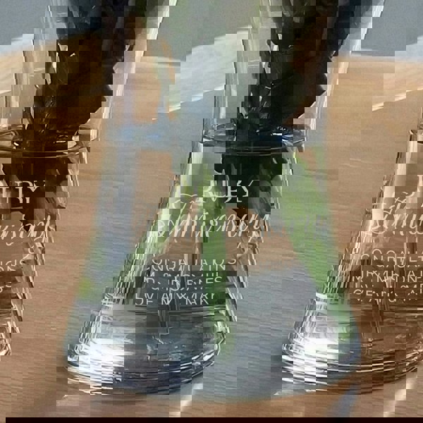 Personalised Memento Company Personalised 'Ruby Anniversary' Glass Vase