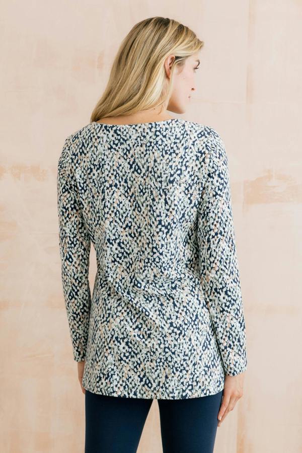 Lily & Me Maple Printed Organic Cotton Jersey Tunic Navy