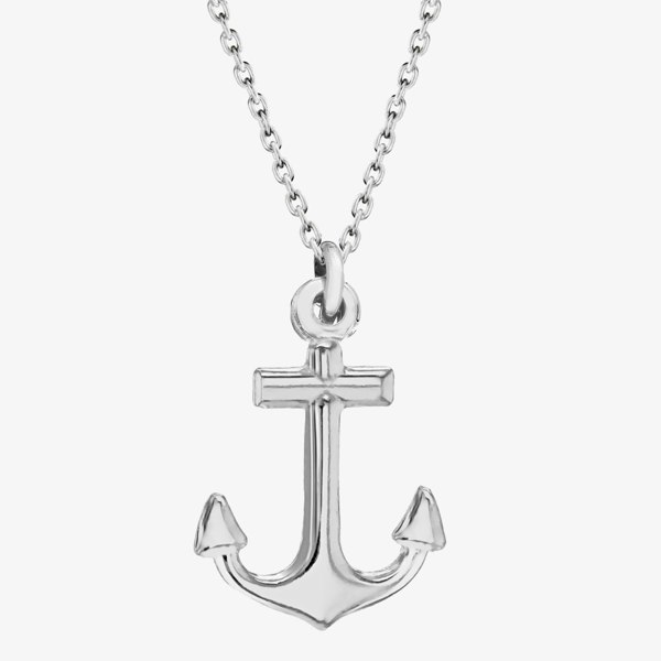 T. H. Baker Sterling Silver Anchor Pendant Necklace 8.19.5514
