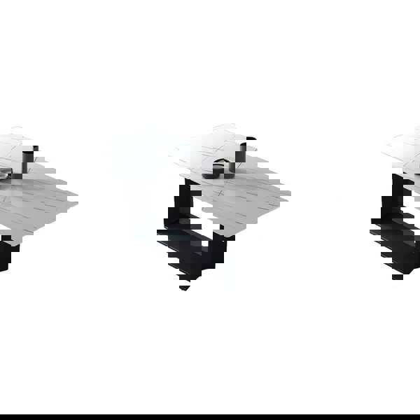 Detail view of Alme Dining Table, Black Base with round kitchen dining table sets