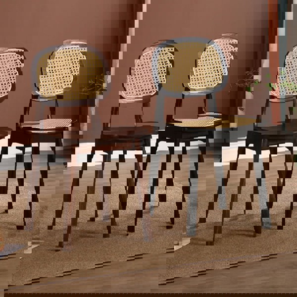 Nicole Rattan Dining Chair, Solid Wood-Rit Concept-Rit Concept