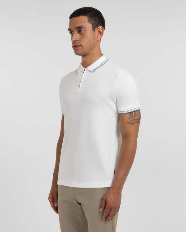 Steel & Jelly Widmore - Zip Polo With Contrast Tipping