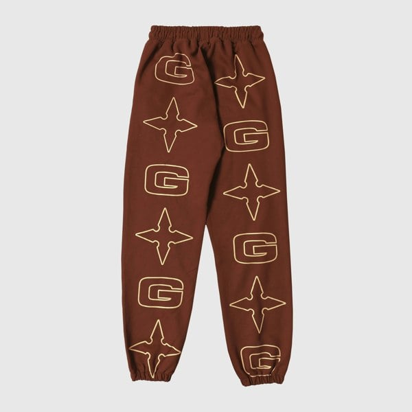 GVNMNT Clothing Co G* Jog Pant - Brown / Cream