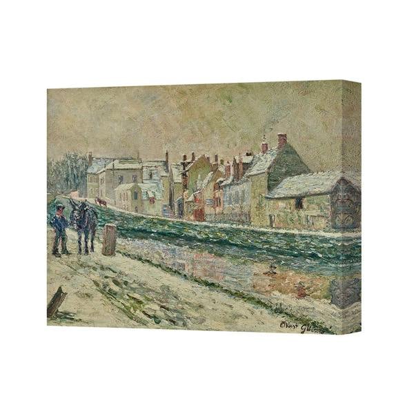 Benjamin Tate Design Canvas Wall Art Print River Town Scene With Street And Water