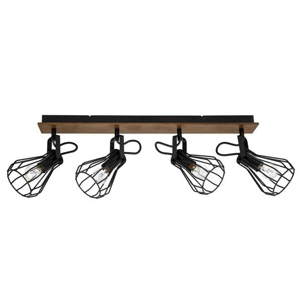 COSYLYTE Kendan 4 Light Matt Black Wire Shade Spotlight
