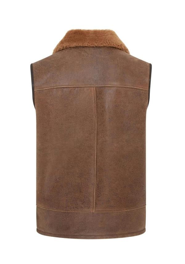 Infinity Leather Mens Aviator Shearling Bomber Gilet - Ambler