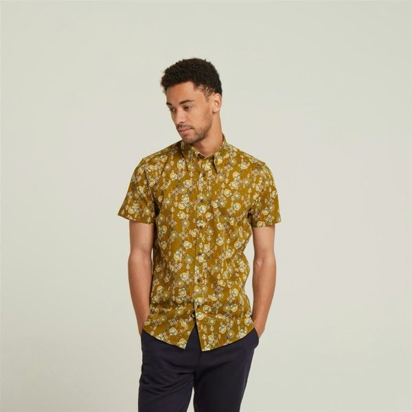 Gabicci V52GW04 Mens Harvey Woven Print Shirt Gabicci Vintage - SPRUCE