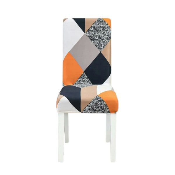 Anyhouz Anyseat Chair Cover Multicolor Geometric Pattern Elastic Slipcover Dining Decor