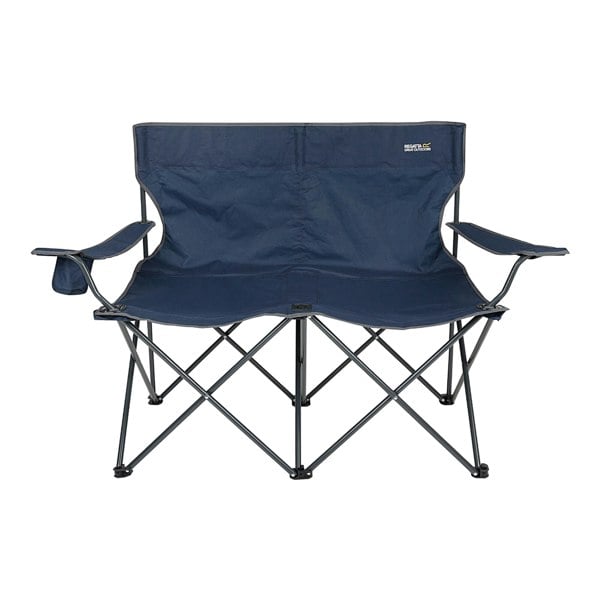 Regatta Isla Logo Travel 2 Person Camping Chair - Navy/Seal Grey