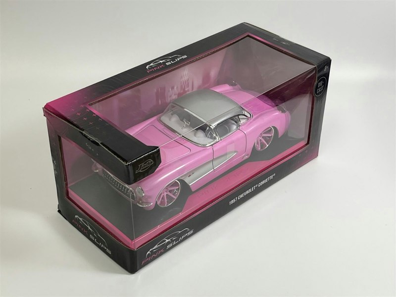 Jada 1957 Chevrolet Corvette Pink 1:24 Scale Pink Slips Jada 253293018