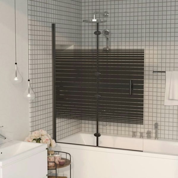 Berkfield Folding Shower Enclosure ESG 120x140 cm Black