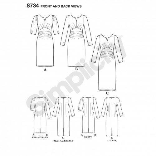 Simplicity Sewing Pattern 8734, Dresses for Women, BB (20W-28W) - Intermediate