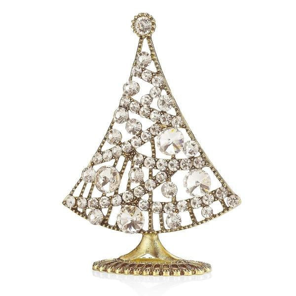Pia Dainty Crystal Christmas Tree Decoration, Antique Gold-Tone Standing