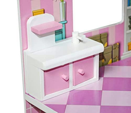 HYGRAD BUILT TO SURVIVE HYGRAD® Kids Wooden Three Levels Victorian Wooden Doll House with Furniture Set For Role Play (Design 2)