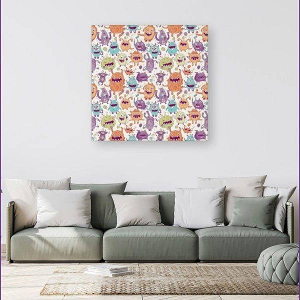 Warren Reed Playful Halloween Monsters Canvas