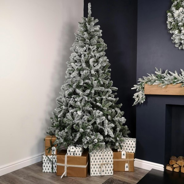 Samuel Alexander 7ft (2.1m) Snow Flocked Woodcote Spruce Artificial Christmas Tree