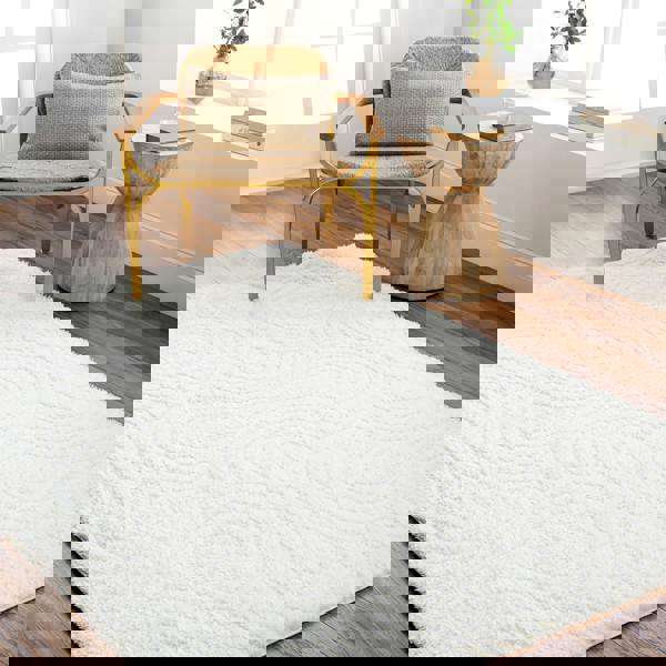 Livabliss Nomadic-Shaggy Ivory Modern Graphic Soft Plush Pile Rug