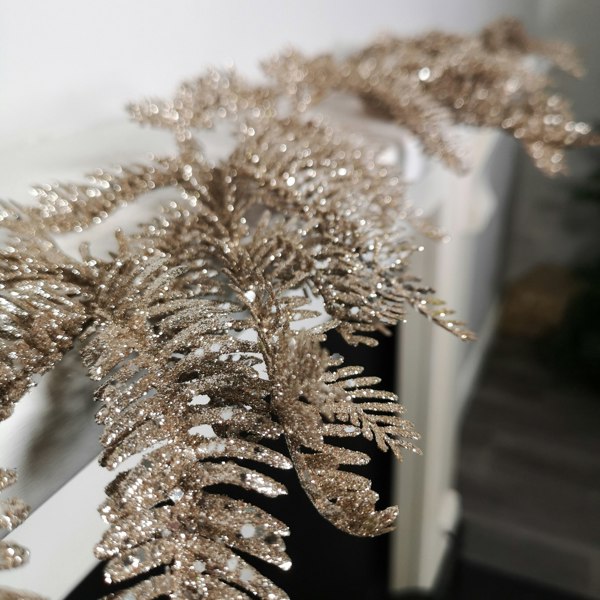 Samuel Alexander 1.8m Light Champagne Glitter Fir Christmas Garland Decoration