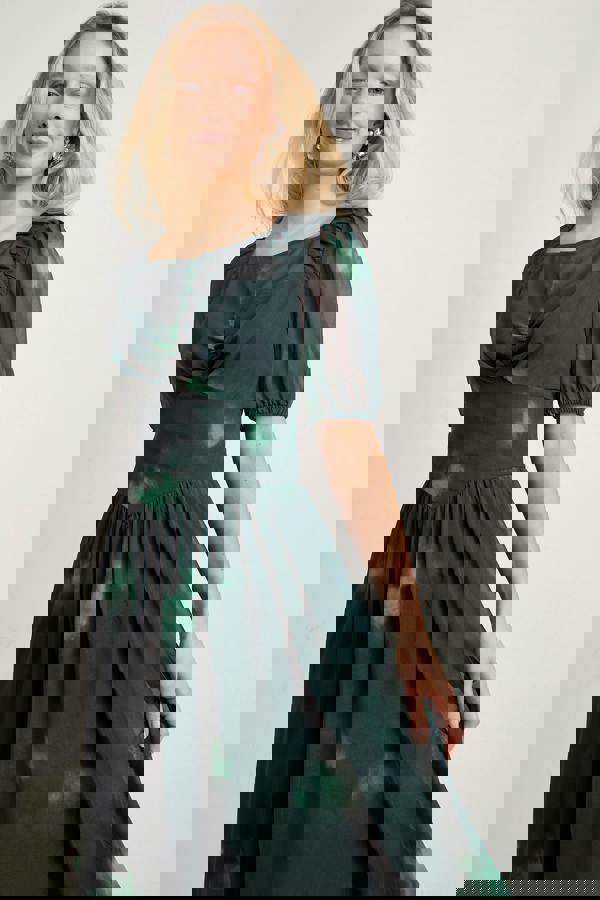 GWD Calla Green Printed Midi Dress