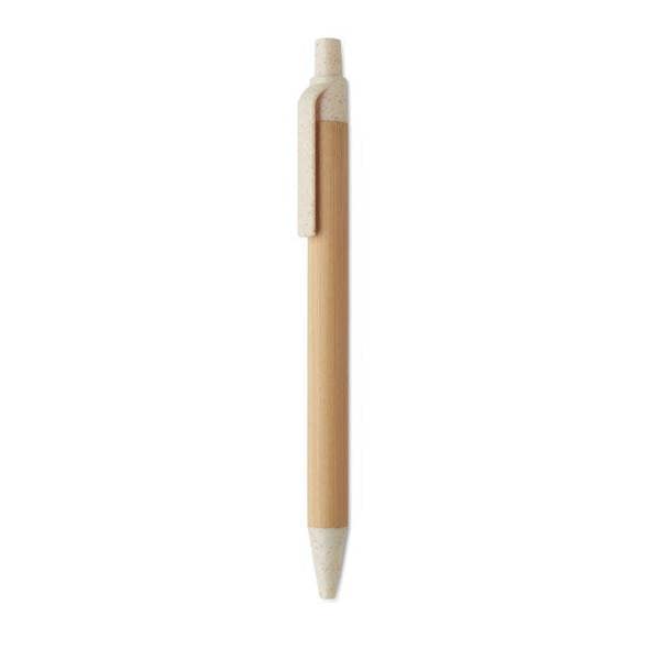 MidOcean Itea Colour Push Button Bamboo & Wheat Straw Ballpoint Pen - Beige - 