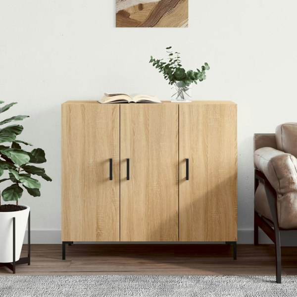 Berkfield Sideboard Sonoma Oak 90x34x80 cm Engineered Wood