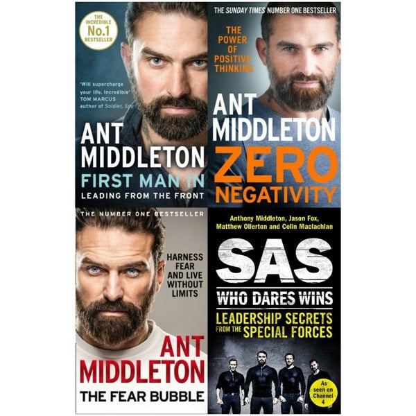 Anthony Middleton Life, Leadership Lessons 4 Books Set SAS: Who Dares Wins, Zero Negativity & more