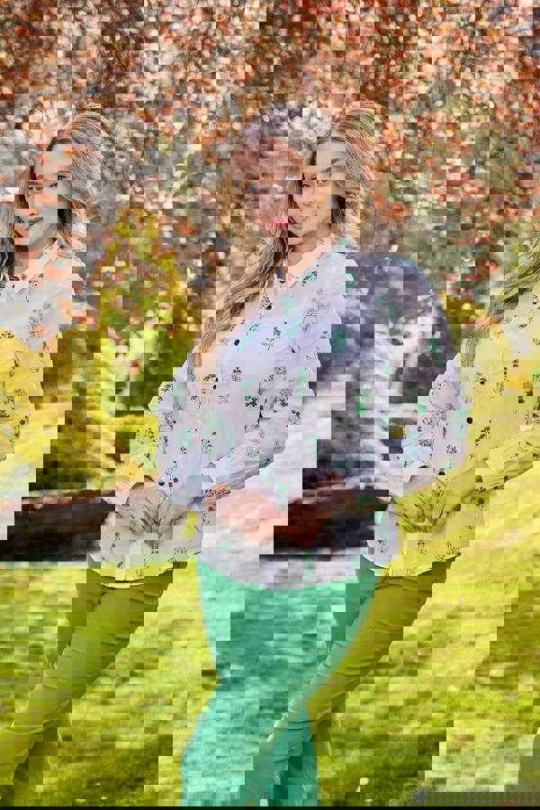 Embroidered Floral Cotton Shirt