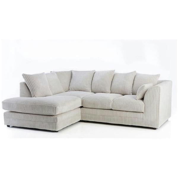 Snug Furniture Jumbo Cord Left Hand Corner Sofa With FREE footstool