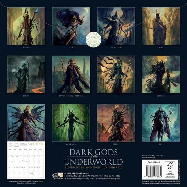Dark Gods of the Underworld Calendar 2027 (illustrations by Jason Engle)