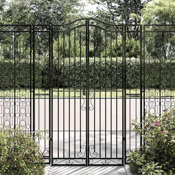 Berkfield Garden Gate Black 121x8x180 cm Wrought Iron