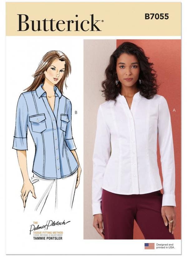 Butterick Sewing Pattern 7055, Tops, Shirts for Women, K5 (8-10-12-14-16) - Intermediate