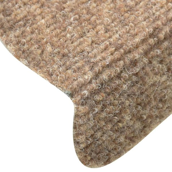 Berkfield Self-adhesive Stair Mats 10 pcs Cream 56x17x3 cm Needle Punch