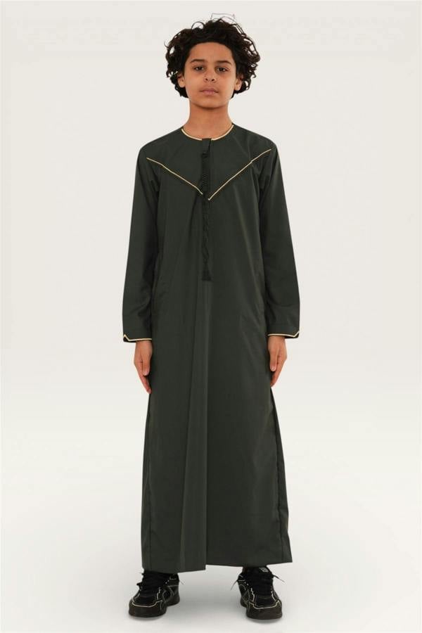 Infinity Leather Kids Boys Ramadan Moroccan Jubba Robe Djellaba Eid Thobe - K-TT-006