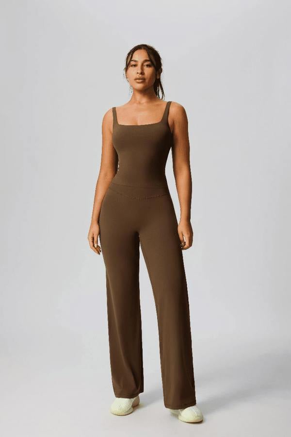 Anniou High-Waist Yoga Pants - Brown