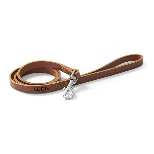 Personalised Leather Dog Lead - product in use